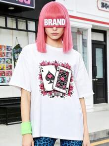 Camiseta de manga corta con cuello redondo suave y casual de verano para mujer, tops para salir, algodón, vintage, estilo callejero europeo y americano, casual deportivo, estilo unisex, estilo casual urbano, tops bonitos, Gen Z, curvy, ropa Y2K, camisetas divertidas, tops para damas, conjuntos de vacaciones para mujer, top lindo, camiseta gráfica, conjuntos de primavera, camisetas holgadas, ropa de calle retro, estilo de los 90, estilo de los 2000, subcultura, top negro, tops blancos, atuendo de fiesta de los 90. Negro - Blanco - Ver 12