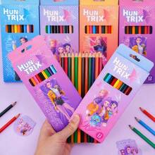 Hasbro Bộ bút chì màu 12 chiếc/hộp dành cho bé gái, văn phòng phẩm chất lượng cao theo phong cách INS, bút chì vẽ và tô màu. - Nhiều màu - Xem 10