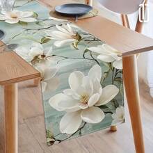 1pc Elegant Floral Pattern Table Runner, 72 Inch Polyester Material, Holiday Party Dining Table Decor, Home Kitchen Decoration, Gift - Green 9 - View 12
