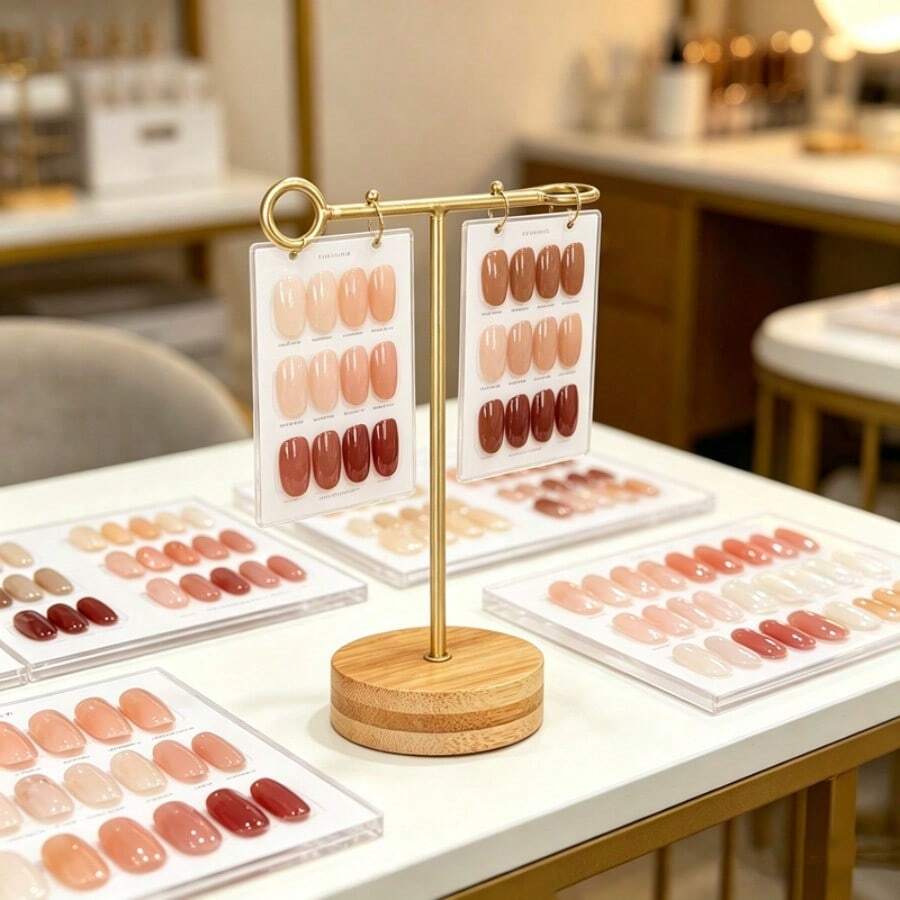 1pc Metal Nail Polish Color Display Rack, Iron Nail Polish Color Sample Holder, Acrylic Nail Practice Palette Storage Rack, Suitable For Nail Salons And Home Use - Multicolor - View 1