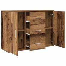 Aparador de madera de ingeniería envejecida 90x29,5x65 cm - Marrón - Ver 8