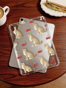 1 pieza Funda suave de TPU con estampado de guepardo y cereza, compatible con iPad Mini 1/2/3/Mini4/Mini5/Mini6/Mini7/Air/Air2/9.7/10.2/10.5/Air4/Air5/10.9/Pro 11 pulgadas/10th Gen/Air 11 pulgadas (M3) 2025/Pad (A16) 11 pulgadas 11th Generation 2025/ Air 8(M4)2026(11 pulgadas), A7/A8, funda protectora de tablet ligera y ultrafina de TPU personalizada/creativa/divertida, funda transparente sin ranura para lápiz, tablet no incluida - Multicolor - Ver 5