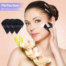 50/20/10/1pc Reusable Multi-Functional Triangle Makeup Sponge Applicator, Suitable For Liquid Foundation, Concealer, BB Cream, Sunscreen, Cushion Foundation, Blush Etc., Can Perfectly Replace Your Makeup Brushes, Hands-Free, Essential For Travel And Home Use - Black - View 6