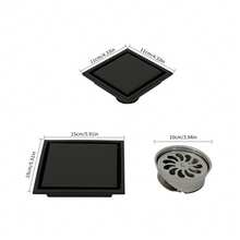 1pc Concealed Shower Drain, Stainless Steel Drain - Modern Stylish Design, Removable, Anti-Odor Anti-Clogging, Embedded Drain Cover, Efficient Drainage System, Structure, Suitable For Bathroom, Balcony, Kitchen Etc. - Available In 4 Inch, 6 Inch Sizes Bathroom Accessories Bathroom Tools - Multicolor - View 5