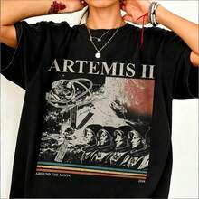 Artemis 2 Around The Moon Vintage Shirt - Black - View 1