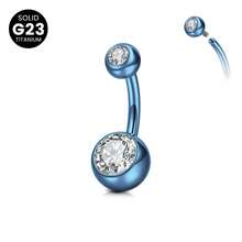 1 pieza Anillo de ombligo de titanio ASTM F-136, anillo de ombligo con rosca interna, joyería de piercing de ombligo con circonita cúbica redonda de 14G, anillo de ombligo, joyería de piercing de ombligo para mujeres y hombres, barra pequeña seleccionada de 6 mm, 8 mm, 10 mm, 12 mm, 14 mm, 16 mm - Piercings en el ombligo - Ver 23
