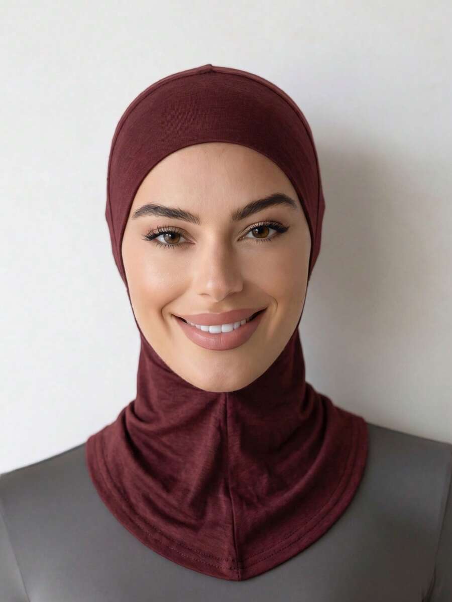 1pc Women's Fashion Solid Color Large Size Elastic Chin Strap Neck Gaiter Scarf,Accsesories,Beach Towel