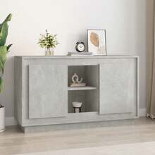 Credenza Grigio Cemento 102x35x60 cm in Legno Multistrato - Grigio - Visualizzare 1