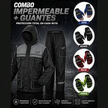 Waterproof Kit + Motorcycle Gloves | Comfort And Protection In Rainy Weather - Silver - View 1