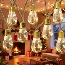 1 Pack Of Outdoor Solar Hemp Rope Ball Bubble String Lights, Outdoor Festival Decoration Lights, 8 Flashing Modes, Intelligent Light Sensing Sensors, Suitable For Courtyard, Pergola, Trees, Fences, Camping, Parties, Festival Decoration - Solar-powered Hemp Rope Lamp - View 5