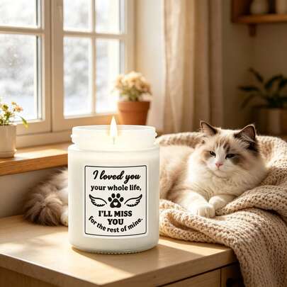 1 pieza Vela de Simpatía por la Pérdida de una Mascota | "Te Extrañaré" Regalo Conmemorativo para Mascotas, Vela Conmemorativa de Mascota Siempre en Mi Corazón - Regalo Sentimental para Dueños de Mascotas, Vela Conmemorativa de Pérdida de Mascota - "Te Extrañaré por Siempre" Recuerdo por Duelo