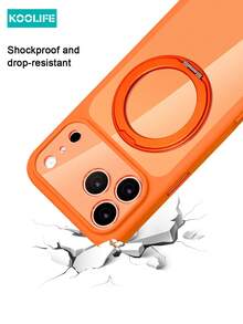 Ốp lưng điện thoại từ tính Koolife 1 chiếc màu cam, chất liệu PC+TPU bền chắc, chống rơi vỡ, giá đỡ xoay 360° và tương thích MagSafe, khung mờ, mặt lưng cứng cáp dành cho Apple 17/17 Pro/17 Pro Max - trái cam - Xem 7