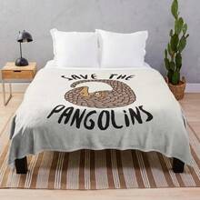 Save The Pangolins - Curled Up Pangolin Throw Blanket Soft Big For Sofa Blankets - 1 - 查看 1