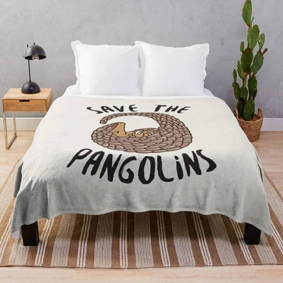 Save The Pangolins - Curled Up Pangolin Throw Blanket Soft Big For Sofa Blankets - 1 - 查看 1