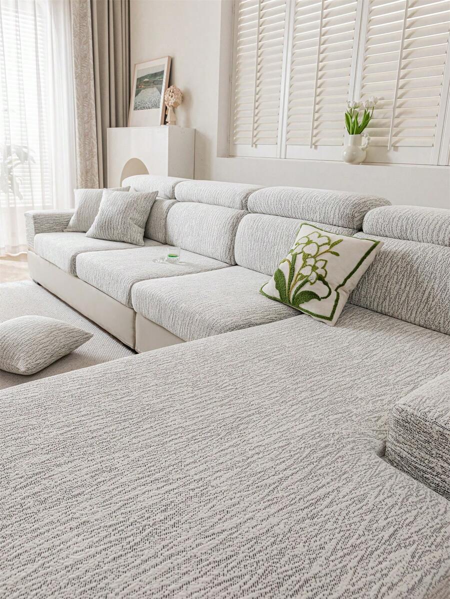1 chiếc vỏ đệm sofa chống thấm nước và chống nước tiểu, dùng được cả bốn mùa, kiểu dáng đơn giản và hiện đại, co giãn, thân thiện với thú cưng và chống bẩn, kiểu mũ tắm có thể tháo rời, phù hợp với sofa chữ L và sofa 1/2/3/4 chỗ ngồi (Bán lẻ từng chiếc) - Màu xám đen - Xem 1
