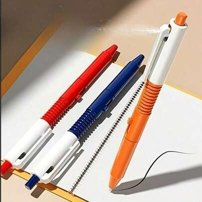 2pcs Water Spray Ball Pens, Pressure Release Spray Prank Pens, Random Color, Writeable & Sprayable, Suitable For Daily Office Supplies, Perfect For April Fool's Day. First Time Use Requires Multiple Presses To Adjust Water Flow, If No Spray, Please Try Increasing Water Pressure Multiple Times.