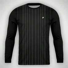 Men's Striped Long-Sleeved T-Shirt With A Boat Neck, Made From Basic Non-Stretch Polyester Knit Fabric, Regular Length. - Hockey - View 4
