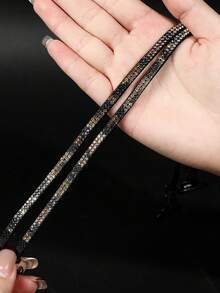 1/2 pares de tirantes de sujetador con strass suaves y amigables con la piel, alta elasticidad y longitud ajustable, diseño brillante con strass, accesorio ajustado para ropa formal de verano, caja de regalo portátil - Multicolor - Ver 6