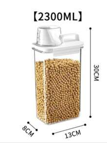 1 Paquete Contenedor de Almacenamiento de Alimentos Hermético con Tapa, a Prueba de Insectos, a Prueba de Humedad, a Prueba de Fugas, Bote de Cocina Portátil para Arroz, Harina, Nueces, Cereales, Organizador de Despensa Doméstica, Accesorio de Cocina Imprescindible - transparente - Ver 15