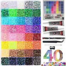 32,000pcs 3mm Colorful Resin Flat Bottom Rhinestones - Multi-Color DIY Craft Gems Set With Tweezers And Glue, Suitable For Clothing Decoration, Cups, Fabric Decoration, Home Decor - Self-Adhesive, Diamond Art, Diamond Art For Adults - View 10