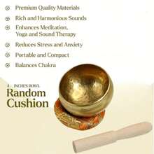 1pc Hand-Hammered Small Singing Bowl With Bright Pleasant Sound, For Yoga And Meditation, Includes Orange Cushion And Striker - Singing Bowl - View 9