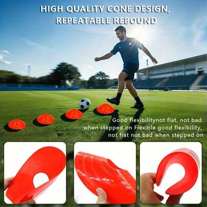 12pcs Colorful Football Training Marker Discs Set, With Storage Rod And Mesh Bag, Essential Agility Training Equipment For Football, Basketball, And Fitness Training. 12pcs Training Marker Discs | Agility Training / Dribbling / Ball Control Practice, All-In-One Set. Thick PE Marker Discs | Durable, Anti-Crush, Suitable For Long-Term School/Club Use. With Storage Rod + Mesh Bag | Convenient Storage And Portability For Training Marker Discs.