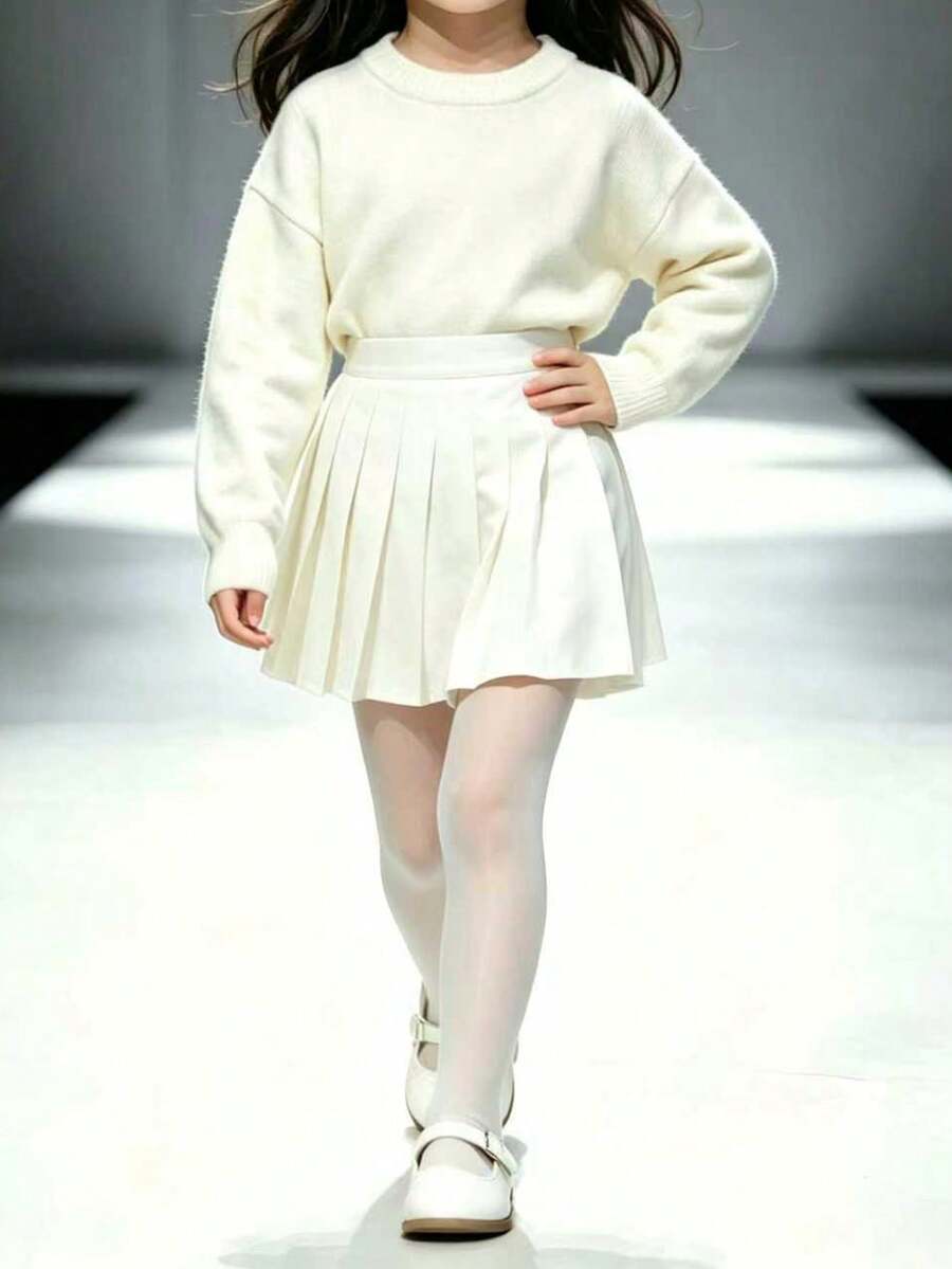 1件装女童/儿童透明连裤袜,休闲轻便舒适白色舞蹈袜,多功能透气柔软不透明连裤袜,适合日常穿着、休闲活动、舞台表演、节日礼物 - 白色 - 查看 1