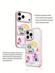 MY LITTLE PONY Ốp lưng điện thoại sạc không dây từ tính chính hãng, tương thích với GALAXY S23, GALAXY S24, GALAXY S25, Apple iPhone 17, 17 Air, 17 Pro, 17 Pro Max, 11, 12, 13, 14, 15, 16 Pro, 16 Pro Max, 14 Plus, 15 Plus, 16 Plus, 15 Pro Max, 16 Pro, 16 Pro Max, XR, XS Max, X - Hồng - Xem 4