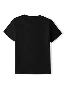 MEXICO SOCCER Camiseta de Verano de Manga Corta para Niñas, Casual, Transpirable, Estilo Europeo y Americano - El Mejor Regalo para Niños - Camiseta a la Moda - Negro - Ver 3