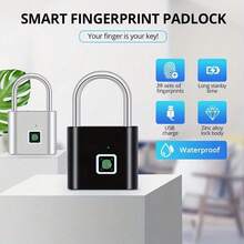Compact Smart Fingerprint Padlock - IP56 Waterproof, Keyless Security, USB Rechargeable, Lightweight Aluminum - Ideal For Luggage, Suitcases And Backpacks - Multicolor - View 2