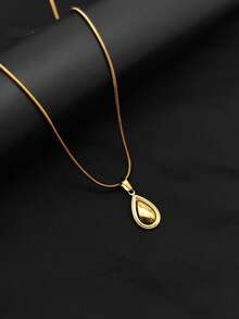1 chiếc dây chuyền mặt dây hình giọt nước và hình thoi hình học mạ vàng 18K bằng thép không gỉ, kiểu dáng độc đáo và thanh lịch theo phong cách Châu Âu và Mỹ. - Nhiều màu - Xem 4