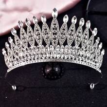 1 chiếc vương miện cô dâu bằng hợp kim, kiểu dáng thanh lịch châu Âu và Mỹ, vương miện hoàng hậu, vương miện cưới phong cách Baroque. - Nhiều màu - Xem 1