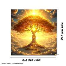 1 pezzo Telo da tavolo con motivo Albero della Vita misterioso per tarocchi, altare wicca, telo da tavolo fantastico con Albero della Vita per pad di tarocchi e oracoli - nero - Visualizzare 4