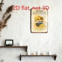 Vintage French Patisserie Printed Aluminum Tin Sign, 20cm*30cm 2D Plane Printed Metal Wall Decor, Retro Cupcake With Yellow Daisy Iron Painting For Kitchen Bakery Cafe Decoration - Nhiều màu - Xem 1