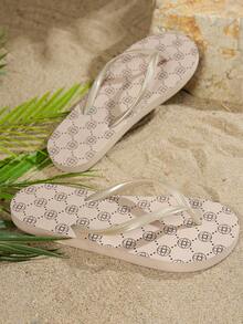 Women's Flat Thong Sandals, Comfortable Fashion Versatile Beach Slippers For Summer, Suitable For Beach, Resort - Khaki - View 6