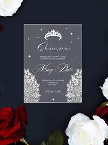 1/5/10件客製化壓克力婚禮邀請函/花卉圖案婚禮邀請卡/婚禮用品/情人節禮物/客製化優雅派對邀請函/透明壓克力婚禮邀請卡/可客製化新娘婚前派對/花園婚禮邀請函，適合婚禮儀式、新娘婚前派對、訂婚派對和婚禮公告 - 彩色 - 查看 23