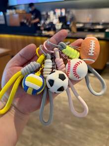 1pc Sports Ball Series Keychain, Basketball Soccer Backpack Pendant Accessory (Random Style) - Multicolor - View 2