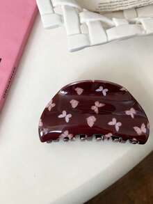 1个韩式蓝咖啡条纹亚克力发夹，复古优雅女士马尾夹，多功能高端发饰，优雅爪夹，夏季穿搭发夹，旅行，生日礼物 - 彩色 - 查看 9