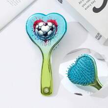 1 lược chải tóc hình trái tim chủ đề bóng đá, lược gỡ rối tay cầm trong suốt chuyển màu, lược massage da đầu dạng đệm khí, lược chải tóc hình trái tim in hình bóng đá chống tĩnh điện dành cho nữ, răng tròn mềm mại không làm trầy xước da đầu, lược massage gỡ rối cầm tay dùng tại nhà, lược đệm khí tay cầm màu xanh lam-xanh lá cây chuyển màu, thiết kế hình trái tim họa tiết bóng đá, làm mềm tóc không gây giật, lược chải tóc cao cấp, lược gỡ rối hình trái tim phong cách thể thao bóng đá, đệm khí bảo vệ da đầu, sử dụng được cả khô và ướt, chống tĩnh điện, lược chăm sóc hàng ngày cầm tay - Nhiều màu - Xem 8