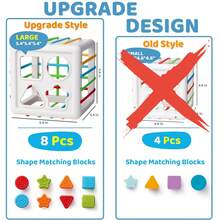 10pcs Montessori Sensory Toys For Toddlers 1+ Years Old, Shape Sorting Blocks, Learning Toys To Promote Fine Motor Skills Development, Suitable For Boys And Girls, Age 18+ Months - Multicolor - View 7