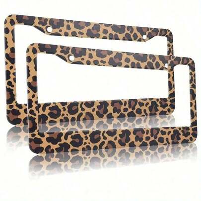 Leopard Print License Plate Cover Leopard Print License Plate Frame Leopard Print License Plate Holder For Women 12.2 X 6.3inch, Easter Gifts