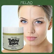 100% Natural Grass-Fed Tallow Balm, MELAO 100% Pure Tallow Balm, Naturally Nourishing & Healthy Skin, Deep Moisturizing, Suitable For Dry & Sensitive Skin, Fragrance-Free Skincare Cream, 60g/2.12oz - Tallow - View 1