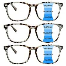 4 Pack Bifocal Reading Glasses Grey Lens Spring Hinge Outdoor Sunglasses Fashion Bifocal Sun Readers for Men Women - Paquete de 3 leopardos - Ver 2