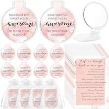 Cinnvoice - Juego de 50 espejos inspiradores compactos para mujeres a granel Sometimes You Forget You Awesome Motivational 2.76 pulgadas - Espejo de bolsillo plegable portátil para compañeros de - Multicolor - Ver 8