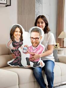1 pieza Almohada de confesión de pareja personalizada, se puede subir la foto favorita para crear un estilo único. Almohada con forma humana 3D, admite lavado a mano, estilo versátil; proceso de impresión digital, múltiples tamaños disponibles. Adecuada como regalo de Navidad, Halloween. Almohada con forma humana de foto creativa, diseño único, se puede personalizar el rostro del retrato exclusivo, adecuada para cumpleaños, vacaciones, aniversario, decoración del hogar, se puede colocar en la sala de estar, dormitorio, también se usa para el Día de San Valentín, decoración de bodas, Halloween, Navidad, Acción de Gracias y otras ocasiones. - Multicolor - View 2