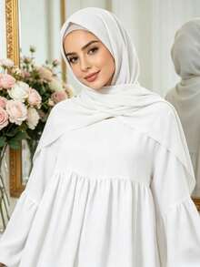 1pc Loose & Comfortable Prayer Hijab, Suitable For Women's Daily Wear And Prayer, Applicable For All Seasons,Accessories,Beach Towel - Multicolor - View 1