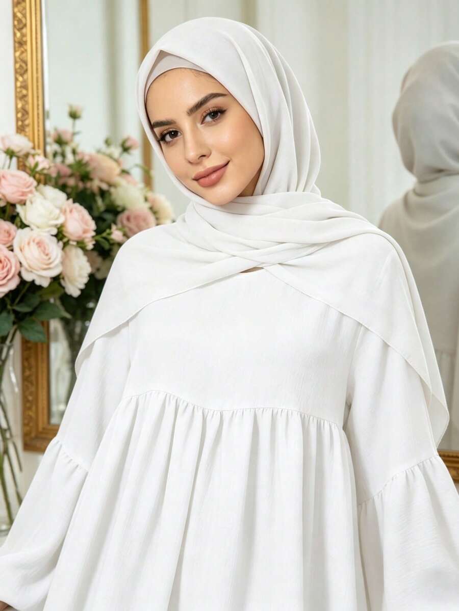 1pc Loose & Comfortable Prayer Hijab, Suitable For Women's Daily Wear And Prayer, Applicable For All Seasons,Accessories,Beach Towel - Multicolor - View 1