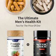 Ultimate Men's Health Bundle - SnapSupplements -Nitric Oxide Booster 60ct +Prostate Health Bundle -Natural Supplement Capsules-Support Blood Circulation & ProstateHealth - Natural - View 2