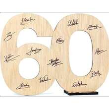 CONTRAXT 60th Birthday Card Wooden Postcard Creative Wooden Gift Decor, Happy 60th Birthday, 60th Birthday Gift For Men & Women - A - View 2