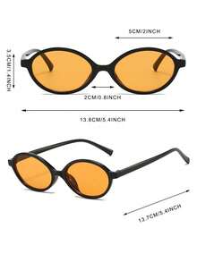 1 par de gafas de moda retro, con montura ovalada hecha de material TR, adecuadas para mujeres - Multicolor - Ver 4